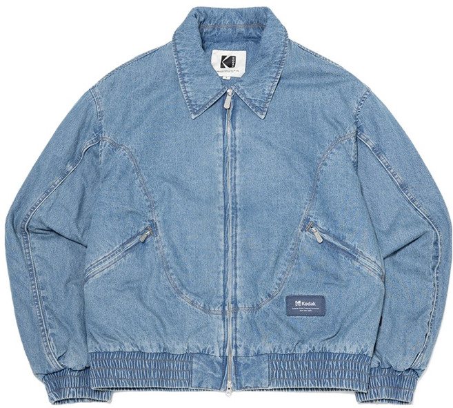 코닥어패럴 남성용 데님 블루종 패딩 자켓