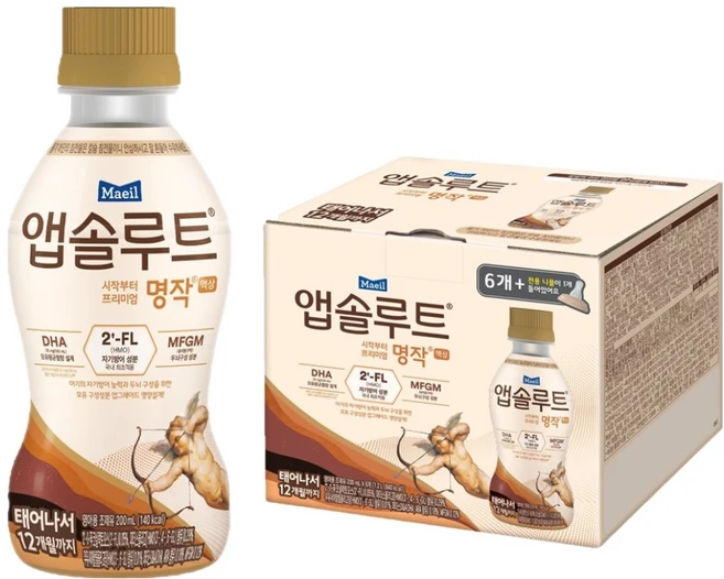 앱솔루트 명작 액상분유 태어나서 12개월까지, 200ml, 6개 - 쿠팡