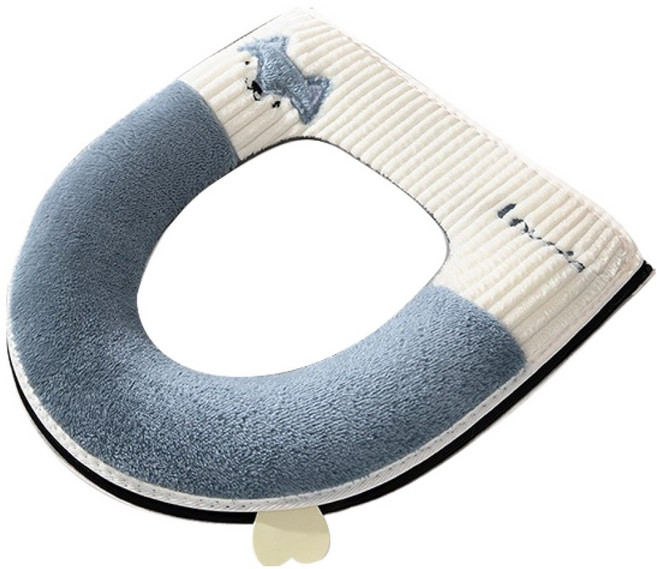 블럭마트 욕실 변기손잡이부착 따뜻한 변기시트, 블루여우, 1개