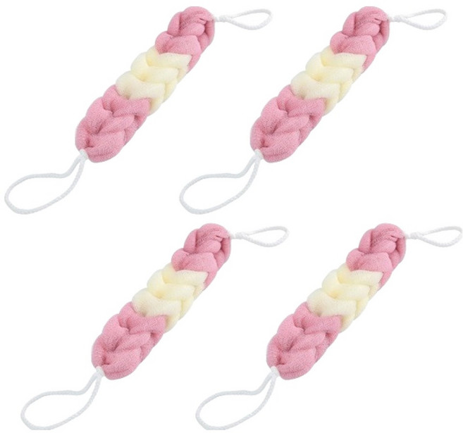 블럭마트 욕실 롱 샤워타올, 핑크, 1개입, 4개