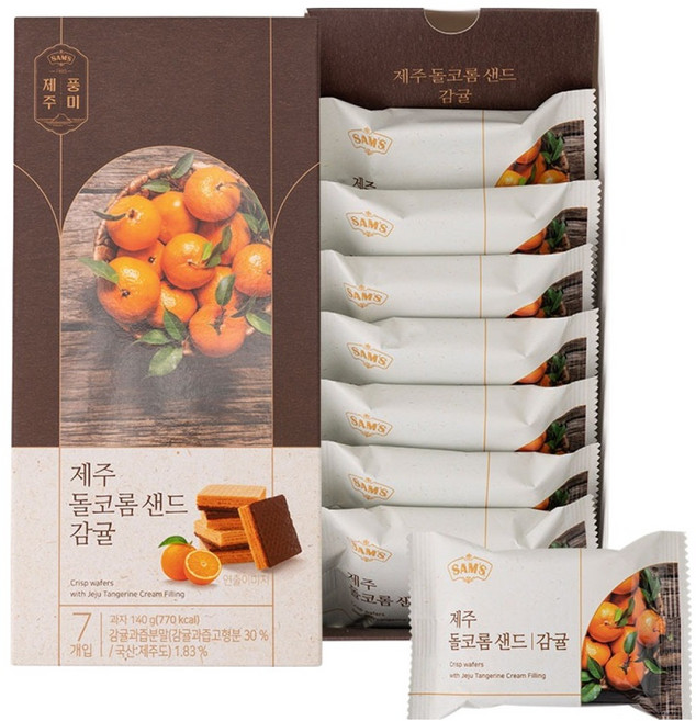 제주 돌코롬 샌드 감귤 7p, 140g, 1개