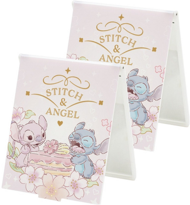 Disney 迪士尼 櫻花系列 折疊鏡 中 2個, 蛋糕史迪奇