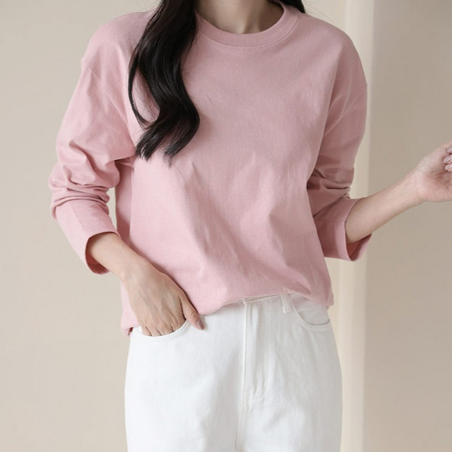 앤드스타일 텐타코튼 라운드넥 긴팔 티셔츠 264934