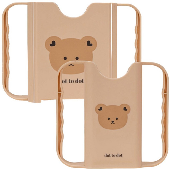 dot to dot AGUARD 嬰幼兒用 Dottodot 牛奶瓶套 Dottokkum 2.0 + 迷你包裝瓶套 125ml Dottokkum 2.0 套組, 1套, 棕色(牛奶瓶套), 棕色(迷你包裝瓶套)