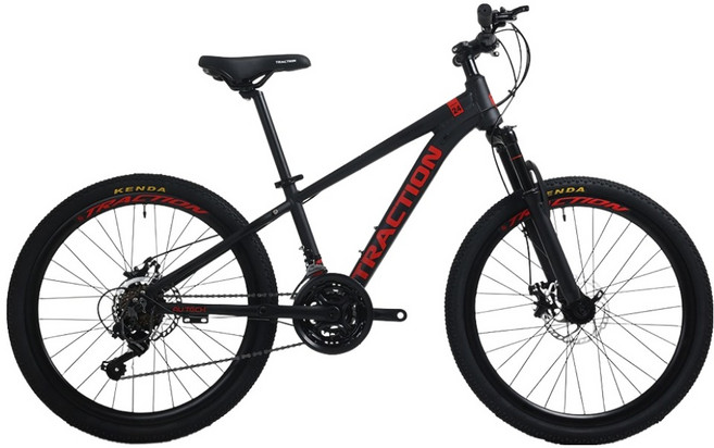 에이유테크 트랙션 시마노 21단 24인치 알루미늄 성인 출퇴근 MTB 로드 자전거 M724, 1개, 158cm, 블랙레드