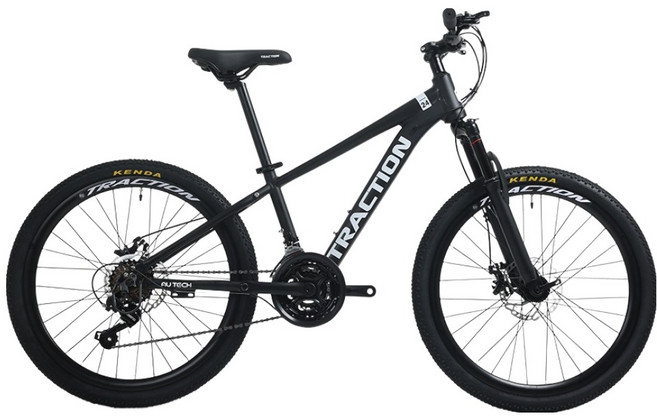 에이유테크 트랙션 시마노21단 24인치 알루미늄 성인 입문용 가성비 MTB 로드 자전거 M724, 블랙 + 화이트, 1개, 158cm