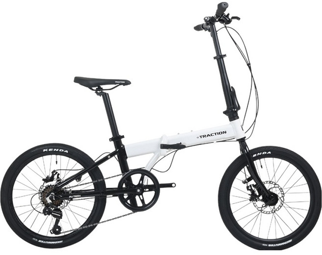 에이유테크 트랙션 시마노7단 20인치 알루미늄 접이식 MTB 로드 자전거 F720, 화이트, 1개, 151cm