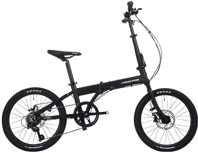 에이유테크 트랙션 시마노7단 20인치 알루미늄 접이식 MTB 로드 자전거 F720, 블랙, 1개, 151cm