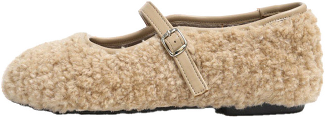 마크모크 여성용 테리 포실퍼 웨이브 방한 플랫슈즈 1cm