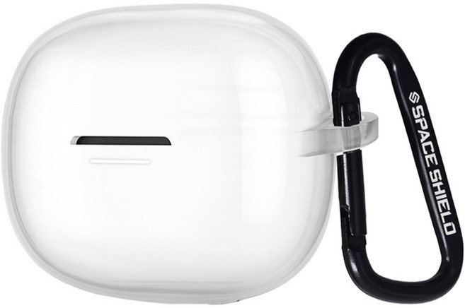 스페이스쉴드 베이직 실리콘 키링 케이스 레드미 버즈 6 프로, 투명, 1개