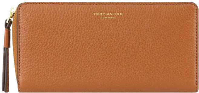 TORY BURCH 素面皮革拉鍊長夾附證件夾 S1086004