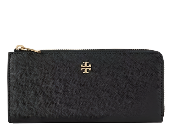 TORY BURCH 雙T-LOGO防刮皮革拉鍊長夾 S1086078