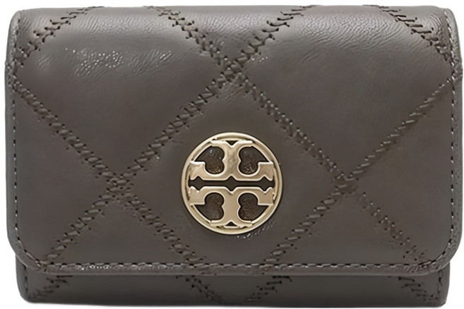 TORY BURCH 菱格紋皮革零錢包 S1087866