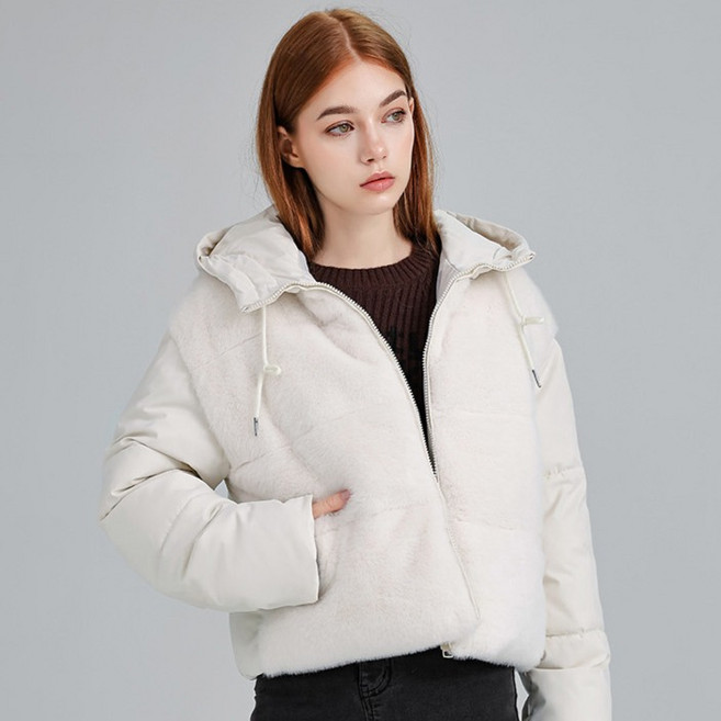 Sunbit 女款 Belluna 連帽短版鋪棉外套