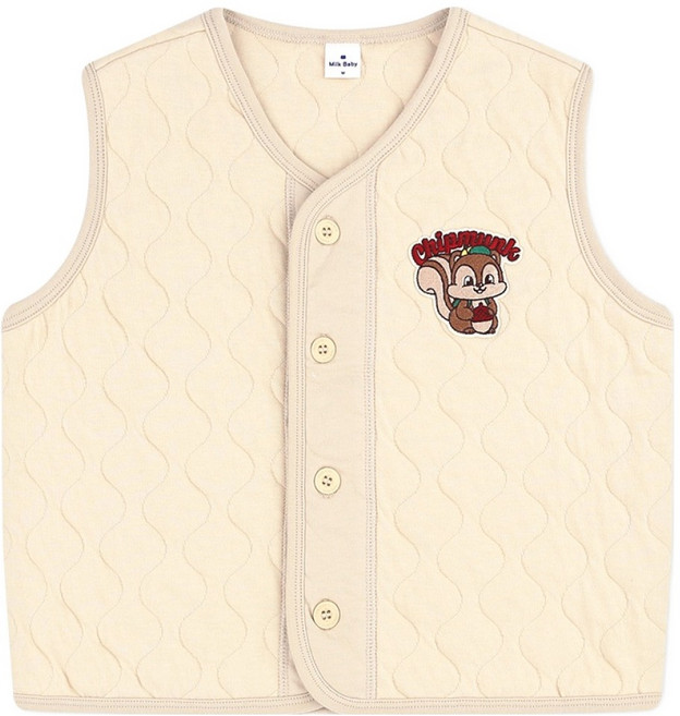 밀크베이비 뉴키즈온 유아용 소풍가는 아기다람쥐 버터베어 퀼팅 조끼