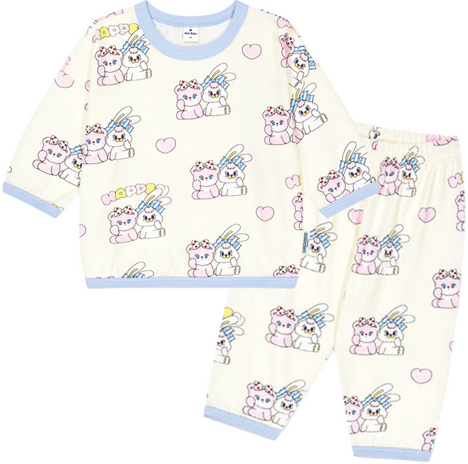 MilkBaby 모모레이 데일리 라운지웨어 실내 상하의 세트