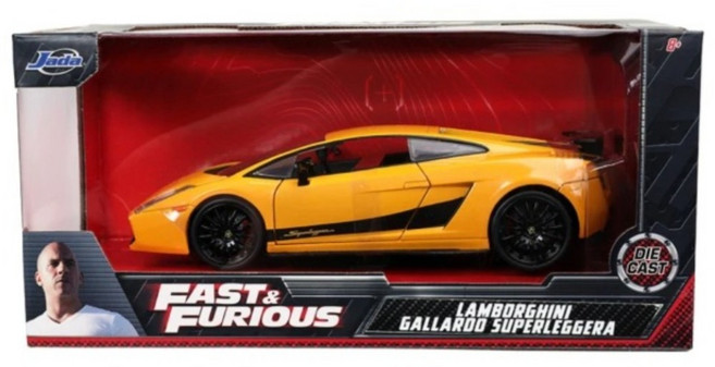 Jada 佳達 玩命關頭 1 : 24 合金車 LamborghiniGallardoSuperleggera Yellow, 1個