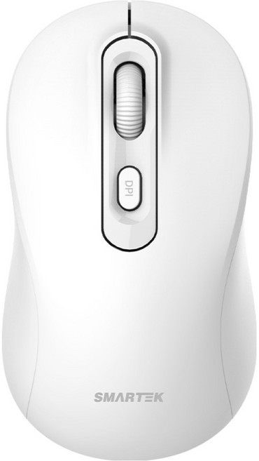 스마텍 블루투스 리시버 겸용 무선 듀얼 무소음 마우스, 화이트, STM-BT1200