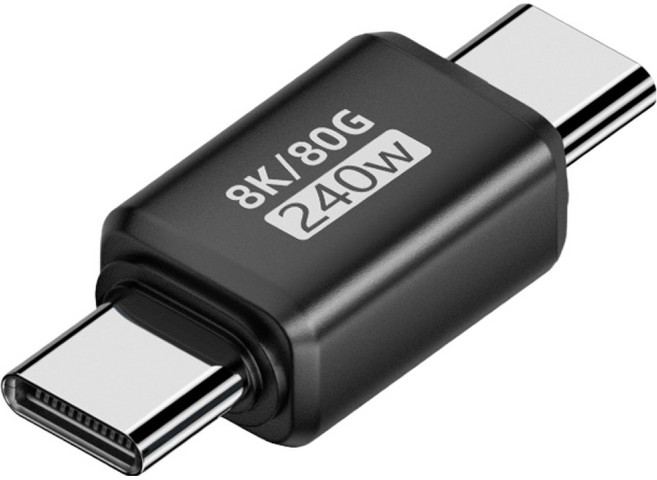 Ytek USB4 v2.0 C타입 240W 80Gbps 8K 영상 지원 일자 M M 젠더 블랙, 1개, YT-CG4N-01