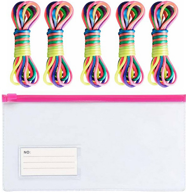 두뇌풀가동 아트 실뜨기 5p + 보관 파우치 세트, 1세트, 레인보우(실뜨기), 투명 랜덤발송(보관파우치)