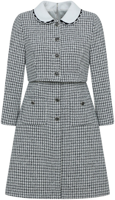 케네스레이디 여성용 배색 라운드 카라 원피스