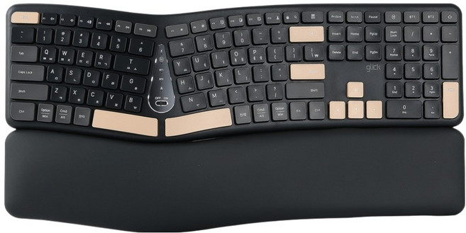 지클릭커 오피스프로 멤브레인 무선 인체공학 키보드, 베이지블랙, EK300, 제조사축