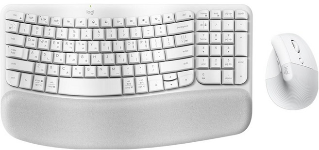 로지텍 WAVE KEYS & LIFT COMBO 키보드 + 마우스 세트, 920-013642, 오프화이트, 인체공학