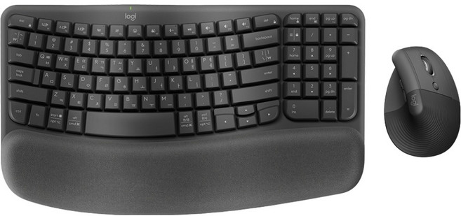 로지텍 WAVE KEYS & LIFT COMBO 키보드 + 마우스 세트, 920-013641, 그래파이트, 인체공학