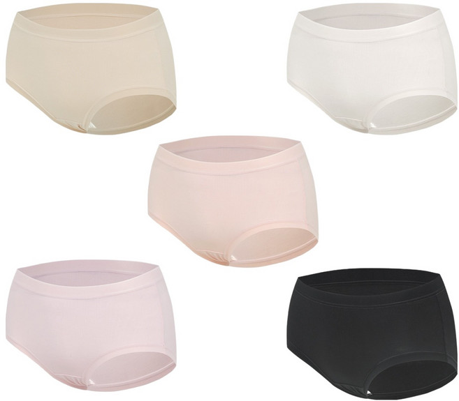 韓國 CLIVIA 竹嫘縈日常內褲 5件組, 象牙白, 膚色, 粉紅色, 紫羅蘭, 黑色