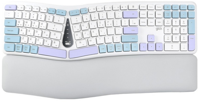 지클릭커 오피스프로 멤브레인 무선 인체공학 키보드, 스카이블루, EK300, 제조사축