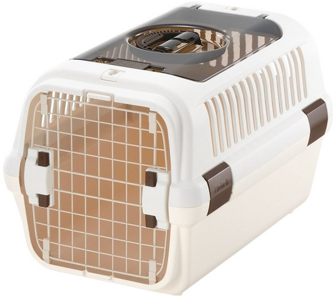 릿첼 반려동물 캠핑 켄넬 더블도어 이동장, 아이보리, 1개