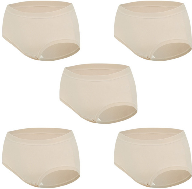 韓國 CLIVIA 竹嫘縈日常內褲 5件組, 膚色, 膚色, 膚色, 膚色, 膚色