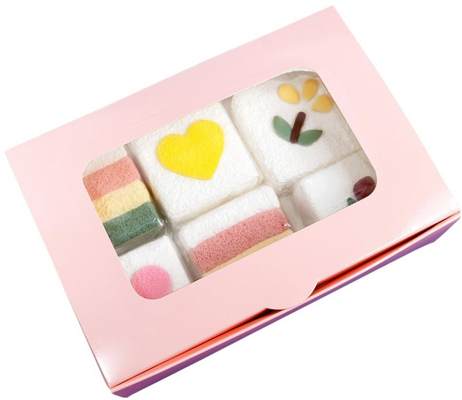 제이팩토리 투명창 디저트 포장상자, 10개, 핑크