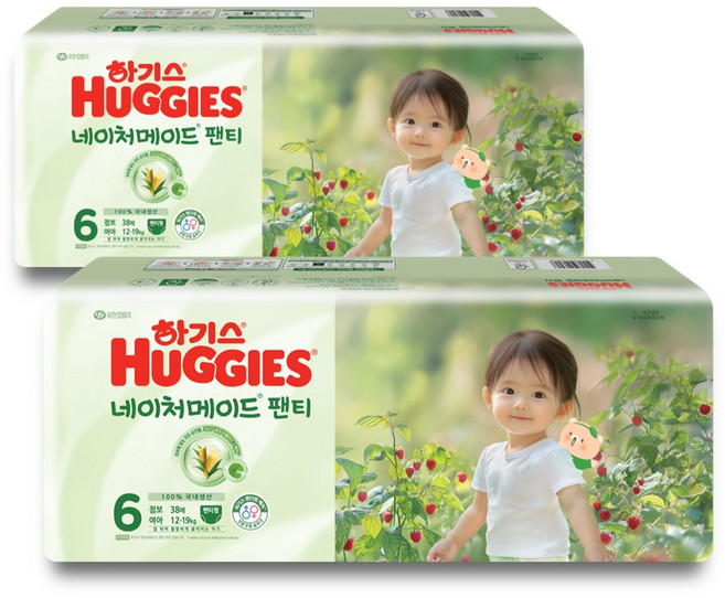 하기스 네이처메이드 팬티형 기저귀 여아용 점보형, 6단계, 76매