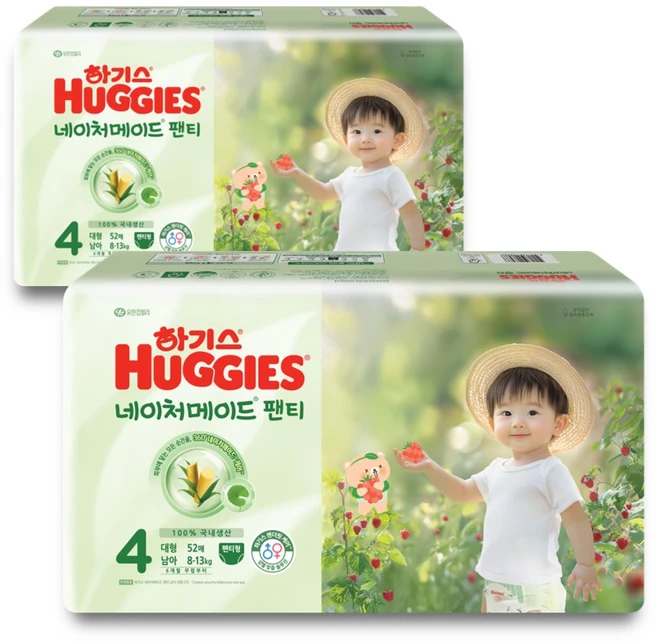 하기스 NEW 네이처메이드 팬티형 기저귀 남아용, 4단계, 104매 - 쿠팡