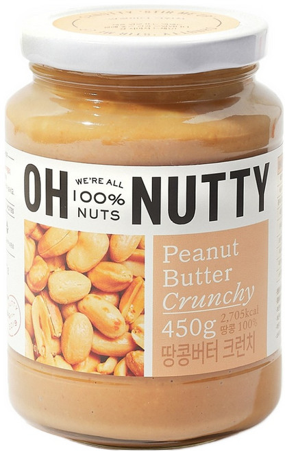 오넛티 땅콩버터 크런치 100%, 450g, 1개