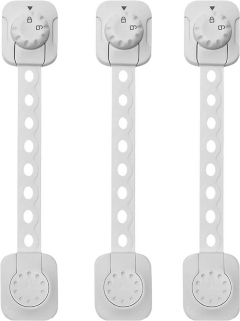 온트리 다이얼 서랍 잠금장치, 화이트, 3개