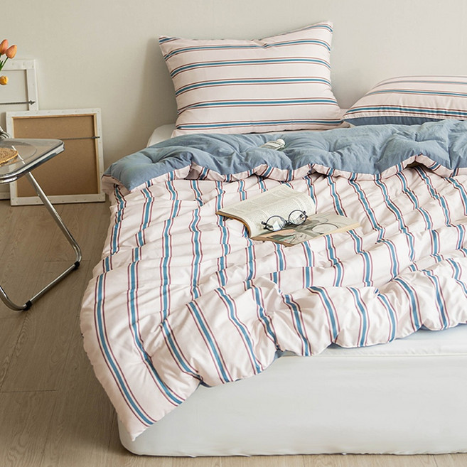 아토앤알로 올데이 스트라이프 옥수수솜 차렵이불