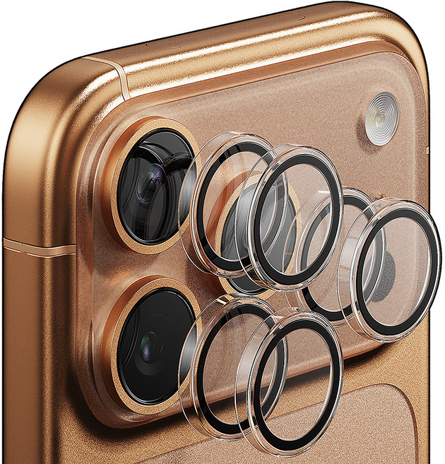 빅쏘 고투명 빛번짐방지 부착가이드 카메라 렌즈 보호 링 아이폰 강화유리 휴대폰 보호필름 2p 세트 투명, 1세트