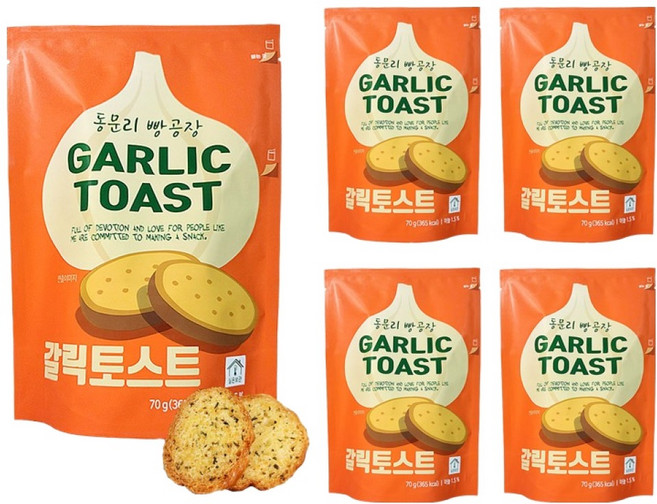 동문리빵공장 갈릭토스트, 70g, 5개