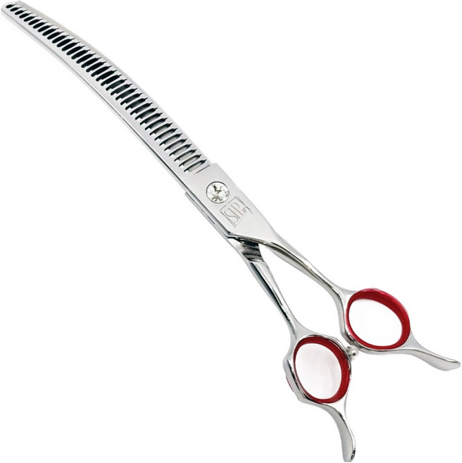 실버라인 지우개 요술 커브 가위 2세대 7.5인치, 실버 + 레드, 1개