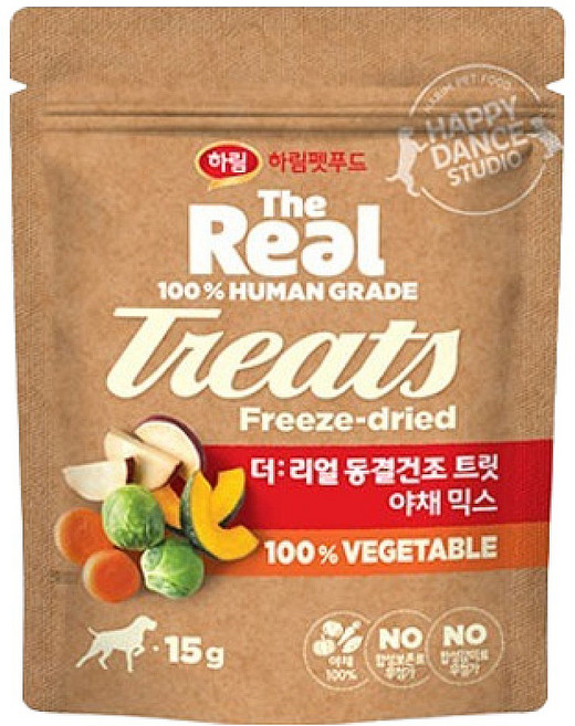 하림펫푸드 강아지 더리얼 동결건조 트릿, 야채 믹스, 15g, 1개