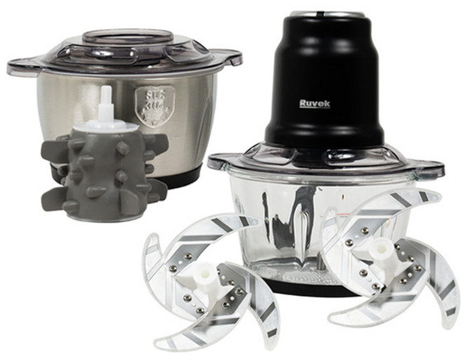 루베크 2L 유리 스텐 2가지 용기 멀티 다지기 RU-280ST + 마늘박피기 세트