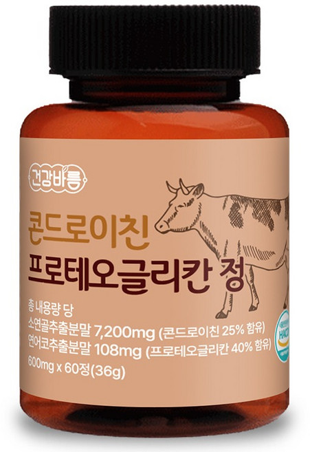 건강바름 콘드로이친 프로테오글리칸 정, 1개, 60정