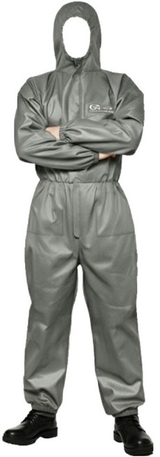 가드맨 포켓형 일회용 PP 원피스 작업복, 그레이, 1개