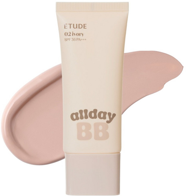 ETUDE 全日清透BB霜 SPF36 PA+++, 02 象牙白, 1個, 35ml