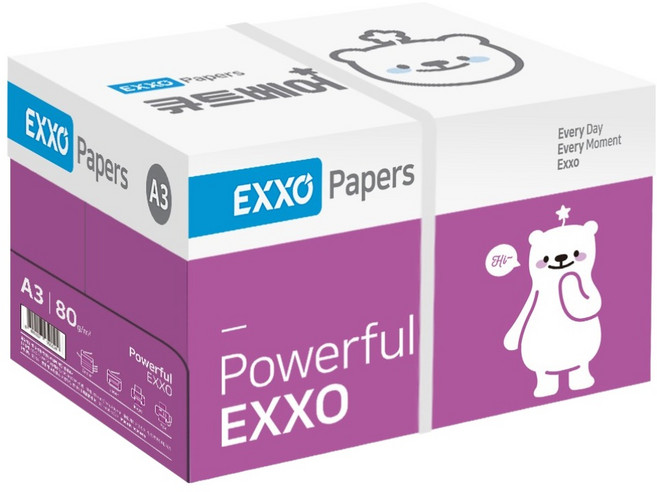 엑소 큐트베어 복사용지 80g, A3, 2500개