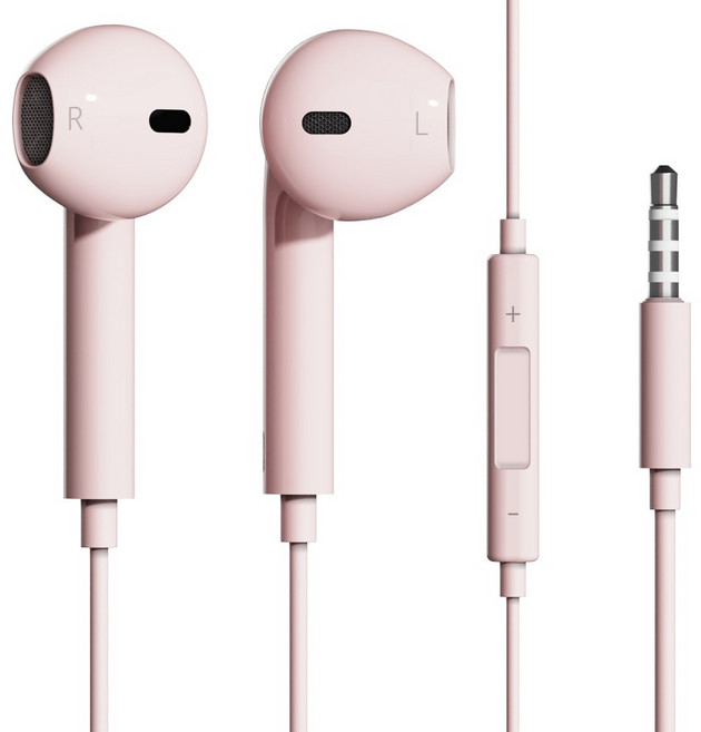 일리온 스테레오 이어팟 유선 이어폰 3.5mm 핑크