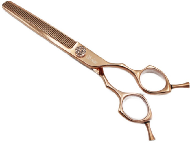 실버라인 양방향 지우개 숱가위 7인치, 골드, 1개