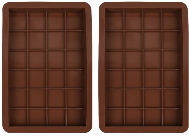 실리콘 판초콜릿 몰드 24구 140 x 200 x 16 mm, 혼합색상, 2개